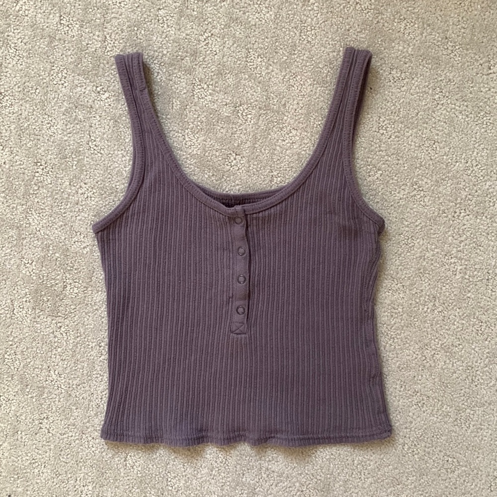Purple knit cropped tank top (XS)